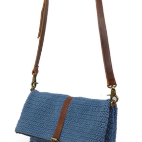 Anabaglish Yolanda Blue Knit Fold-over Crossbody - Picture 8 of 10